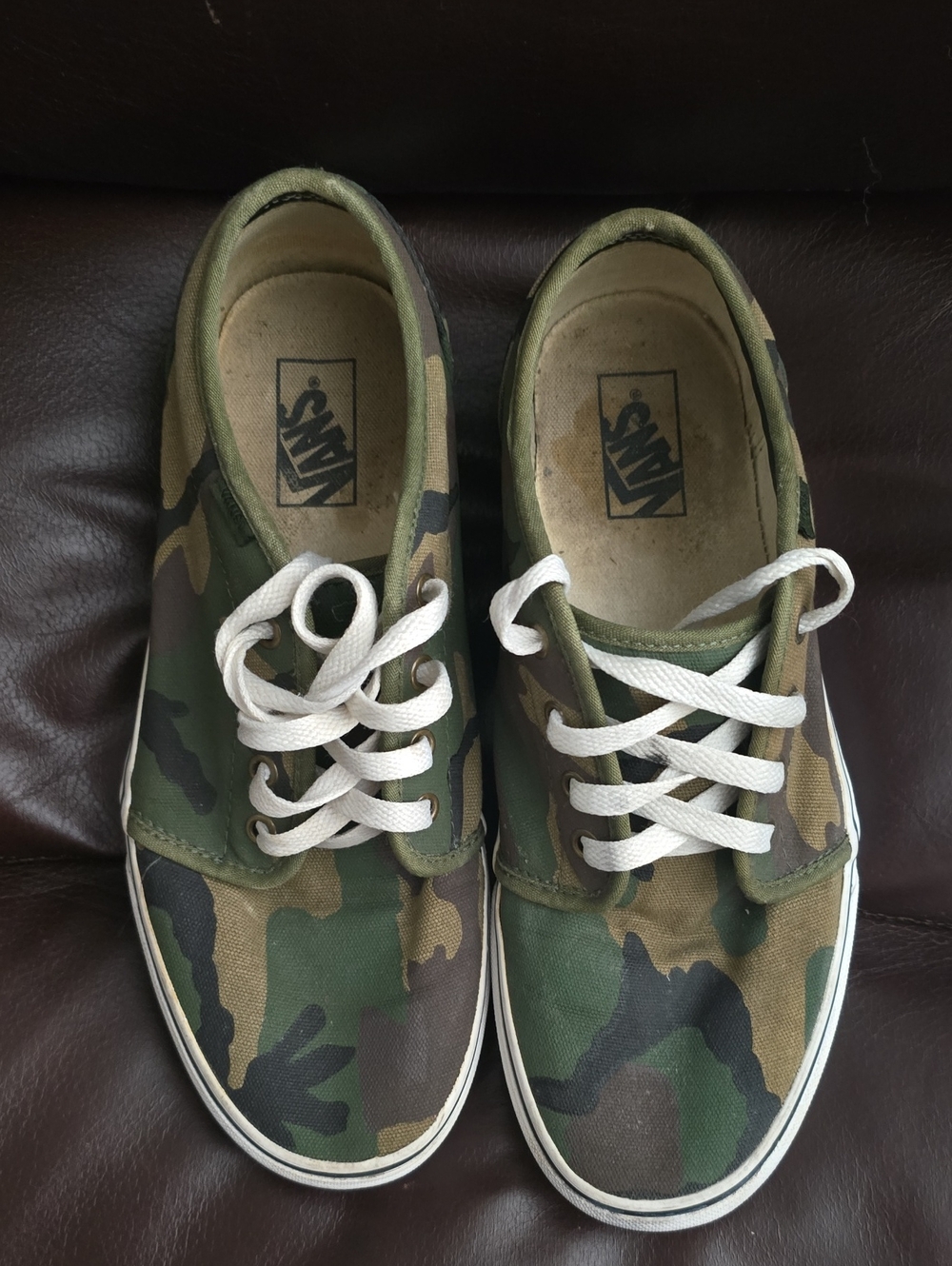 Vans Camo Canvas Low-Top Sneakers - Green/Khaki/Black